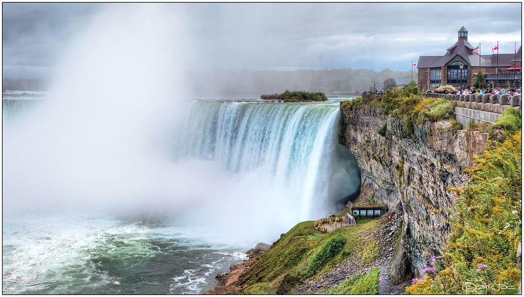 Horseshoe Falls cascading into the Niagara River in Niagara Falls, Canada
